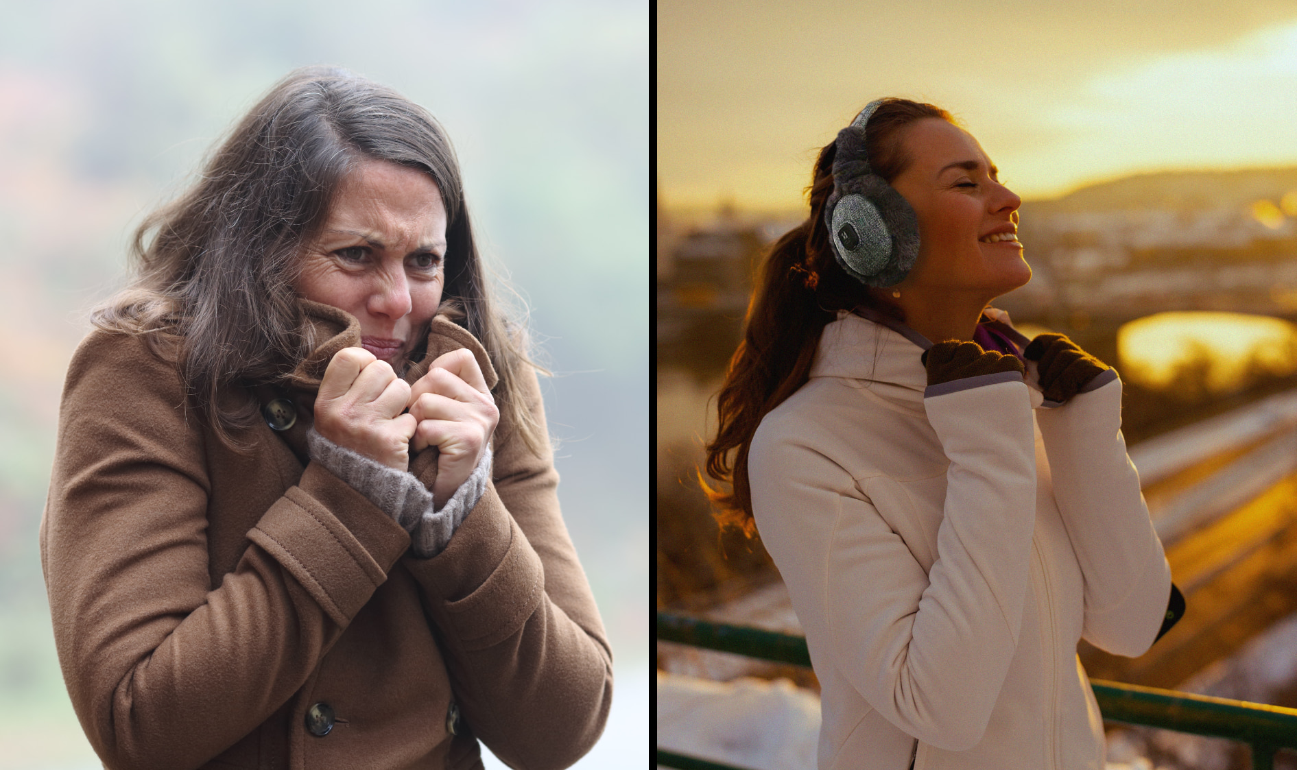Qinux MuffiTherm heated earmuffs in use