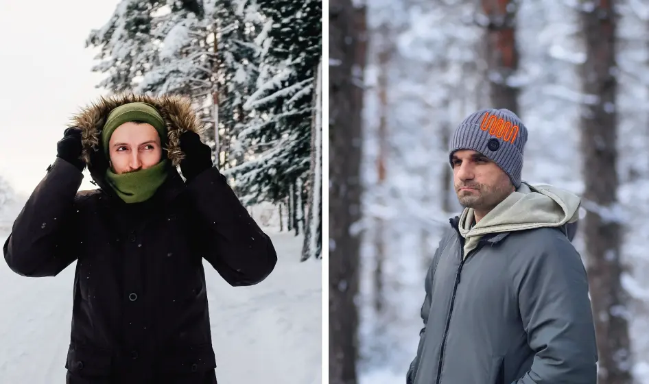 Qinux TechiHet heated beanie in use